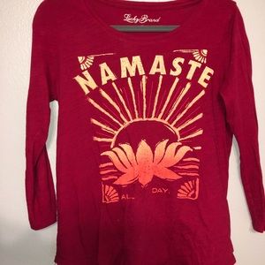 3/4 length lucky brand namaste shirt